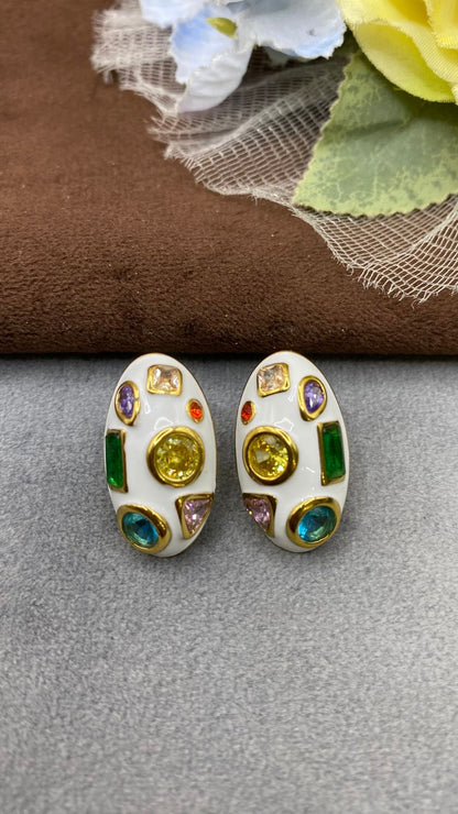 Nazia Multi stone stud earrings