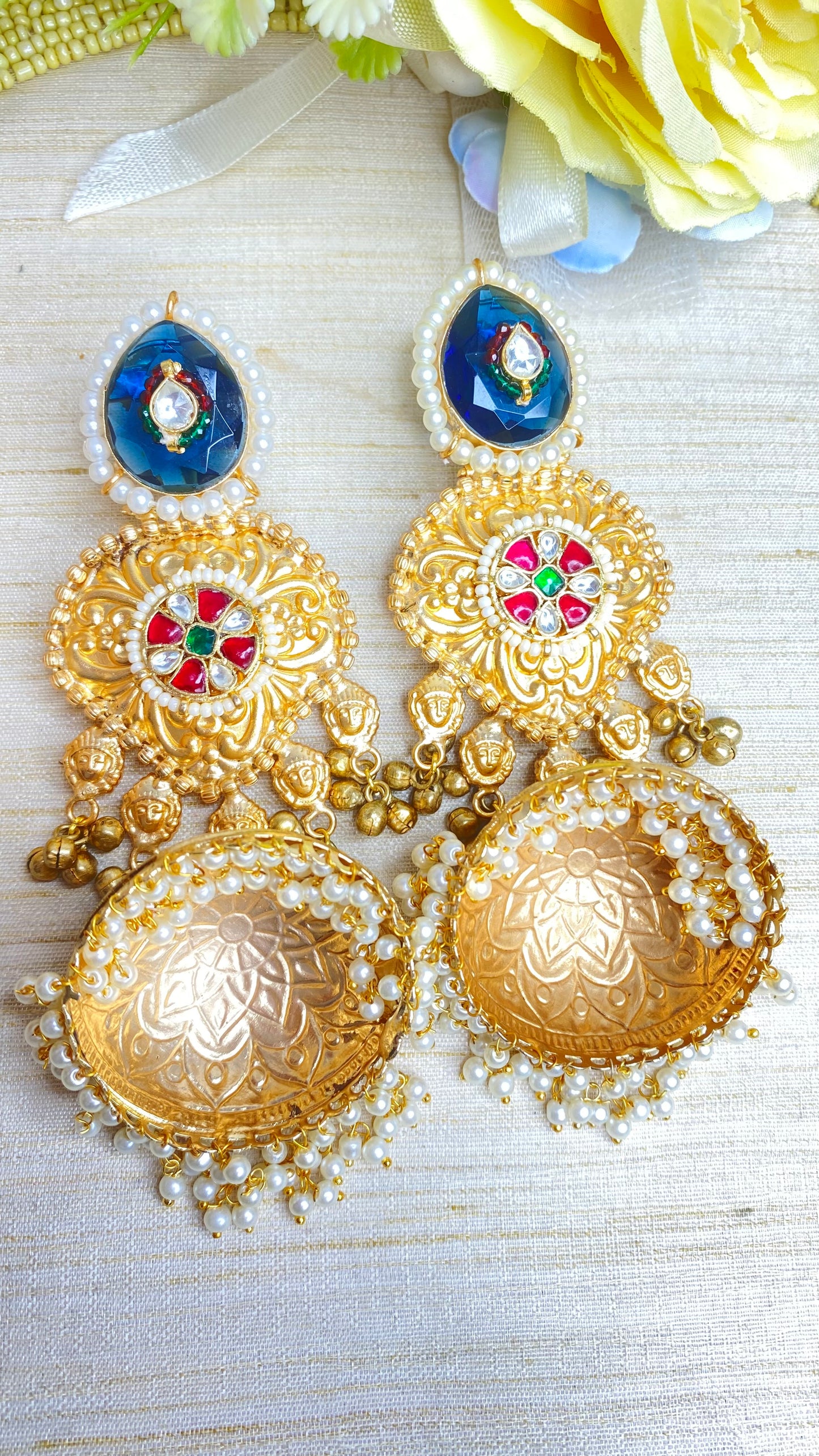 Jodha kundan earrings