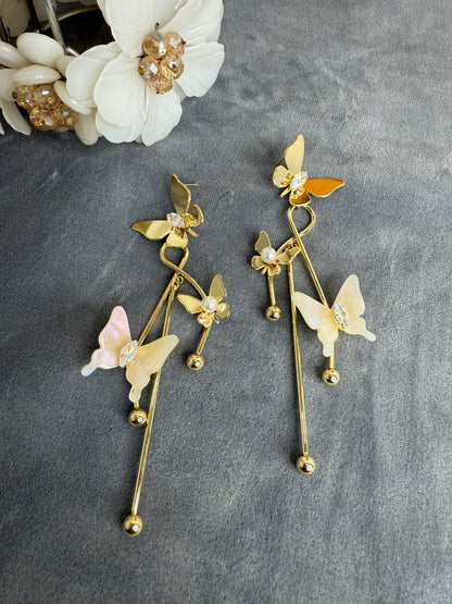 ❤️🦋 Valentine Golden Butterfly Love Drop Earrings