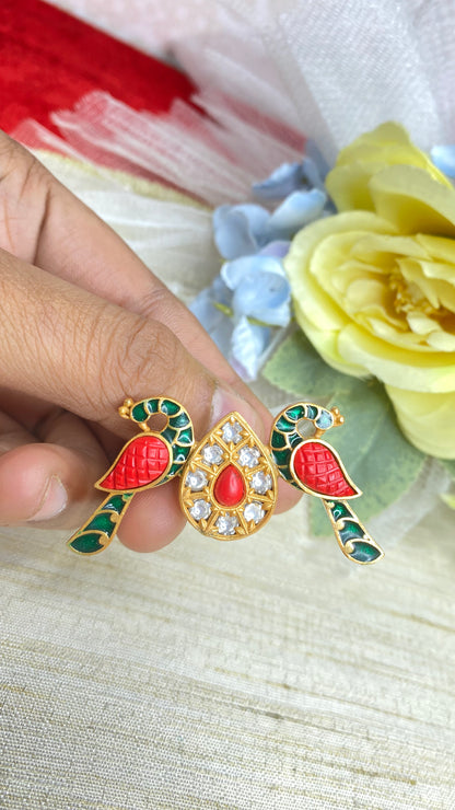 Amrapali-inspired peacock ring