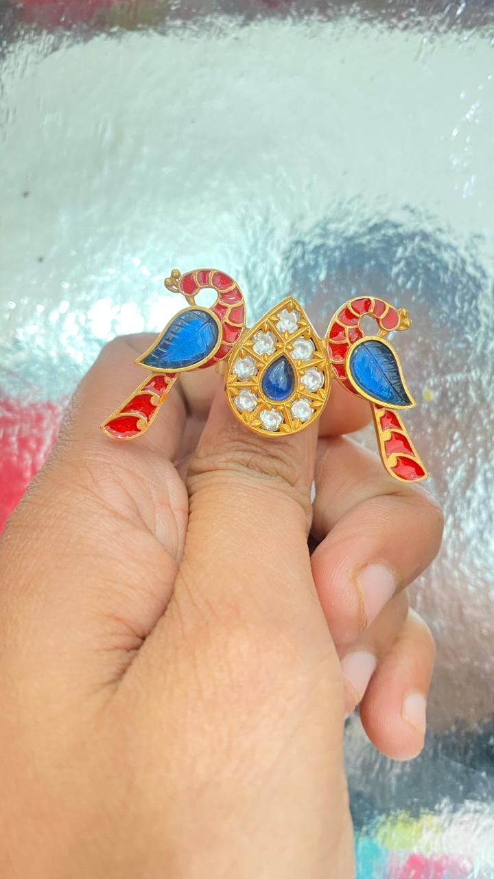 Amrapali-inspired peacock ring