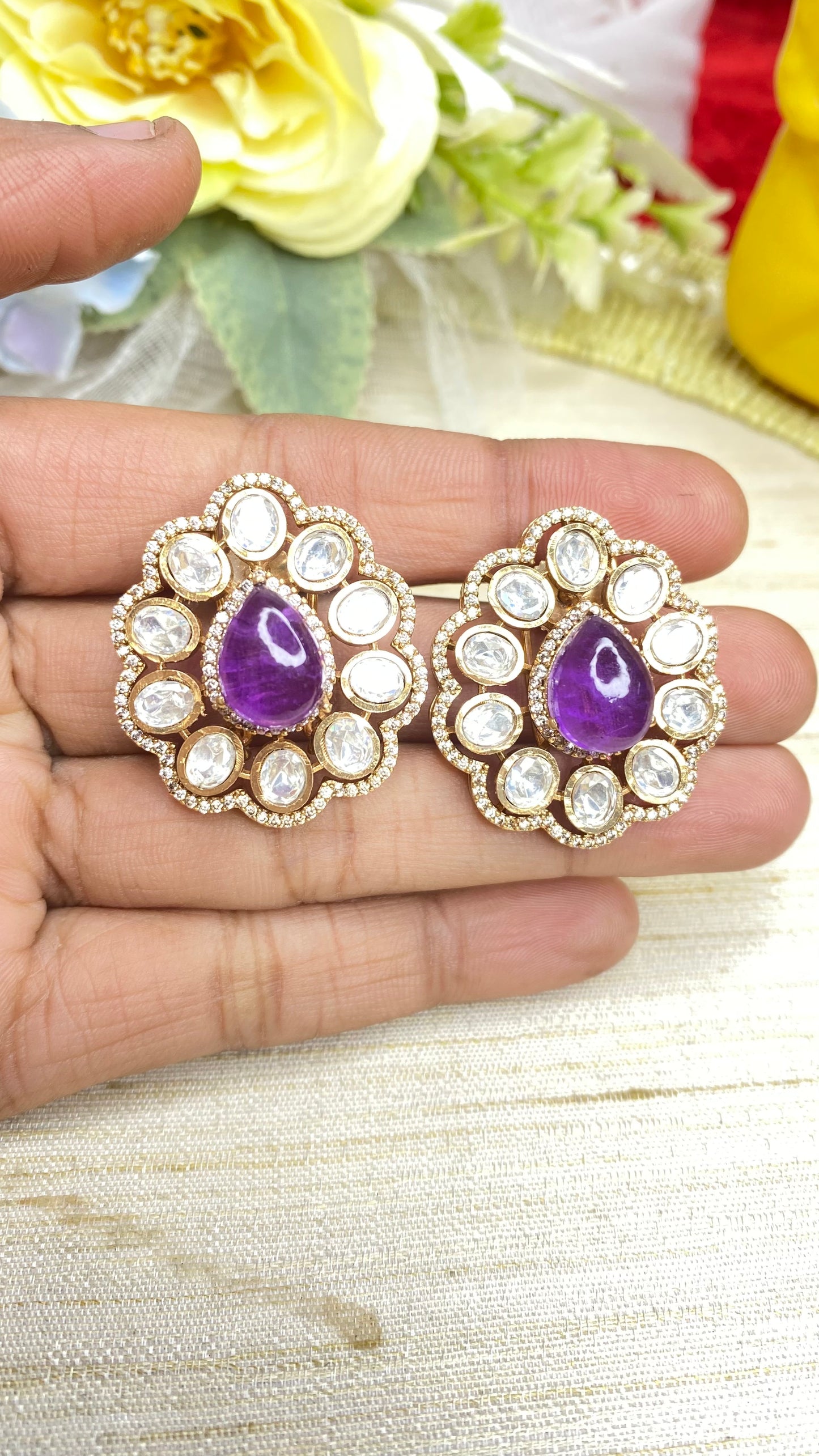 Kundan studs