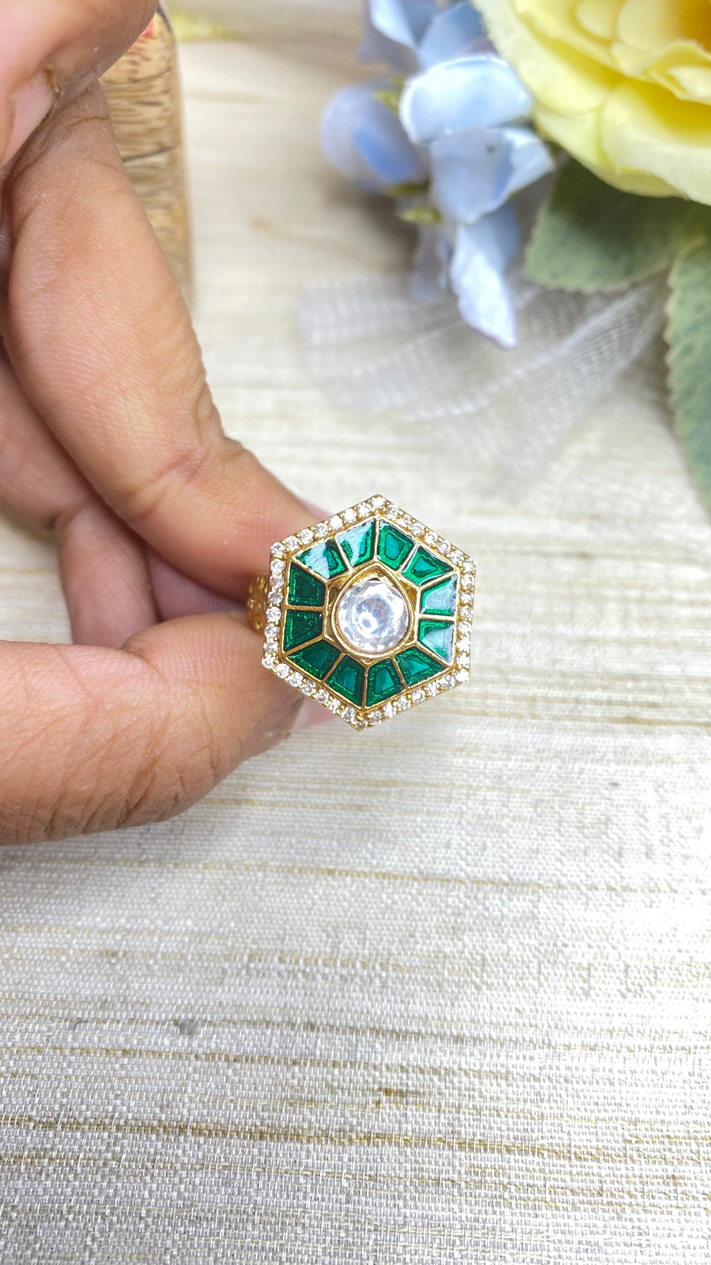 Opulent Kundan ring