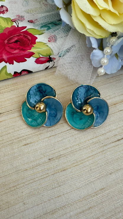 Enamel Flower Earrings