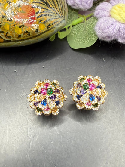Hazoorilal inspired floral studs