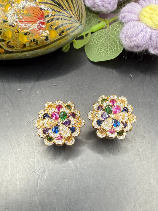 Hazoorilal inspired floral studs