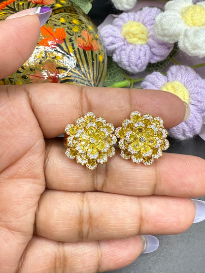 Hazoorilal inspired floral studs