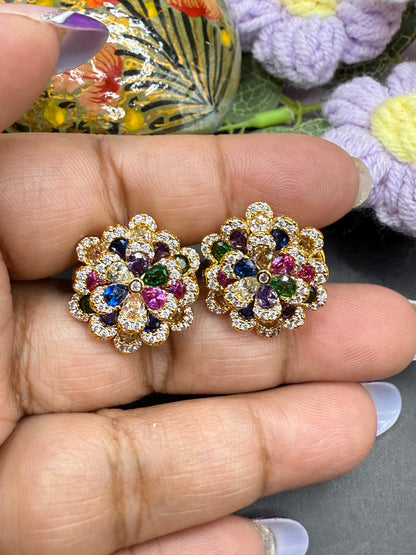 Hazoorilal inspired floral studs