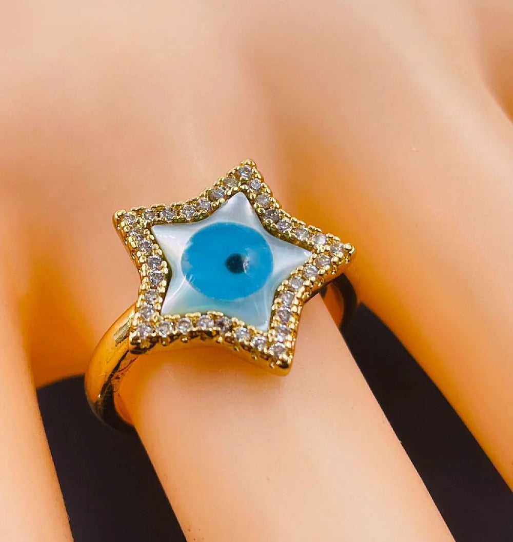 Star evil eye ring