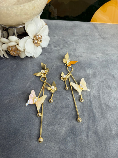 ❤️🦋 Valentine Golden Butterfly Love Drop Earrings