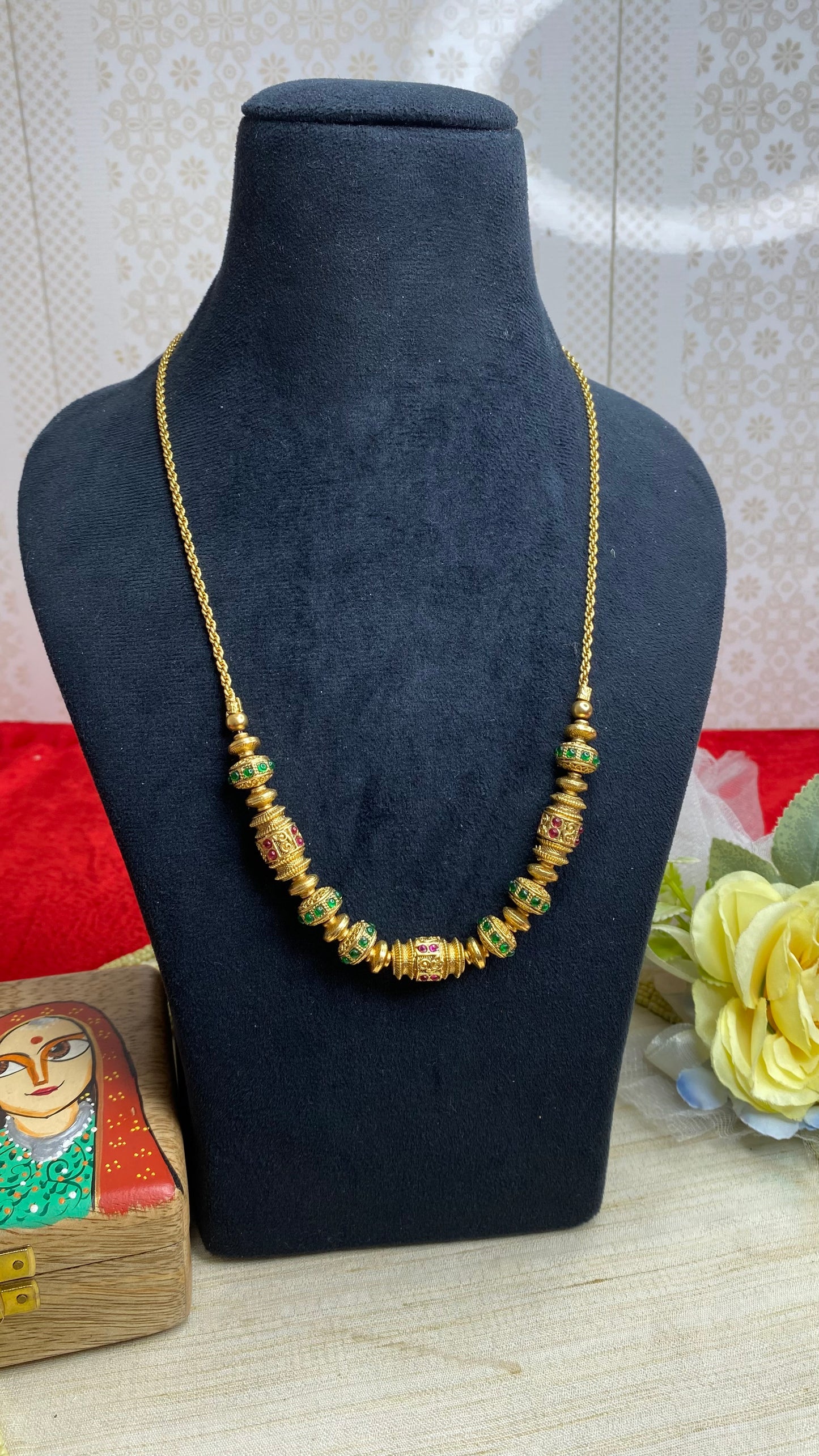 Matte antique necklace