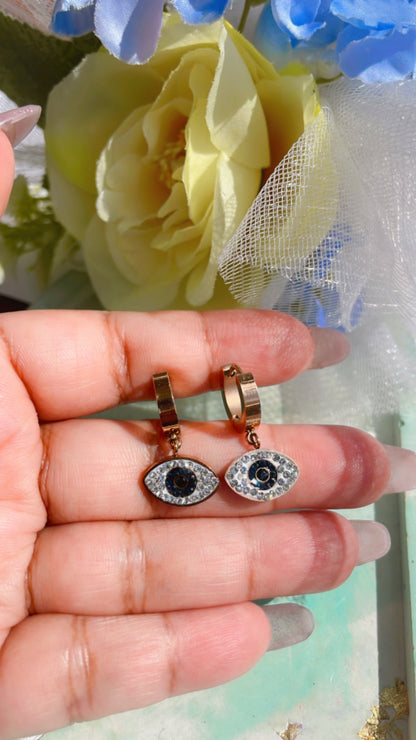 Evil eye anti tarnish earrings