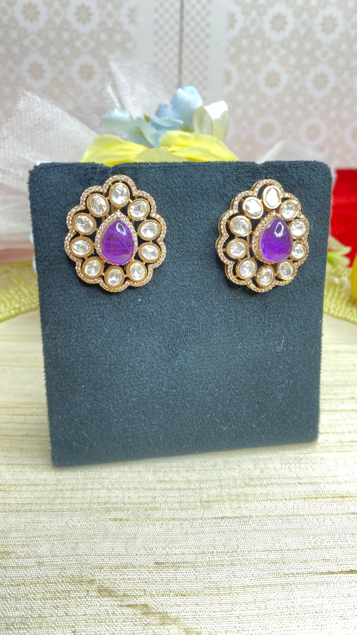 Kundan studs