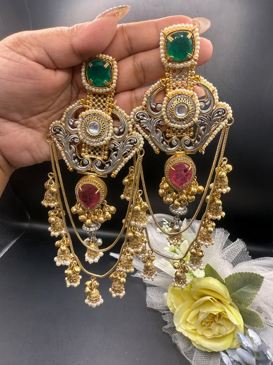Noor Dual Tone Earrings