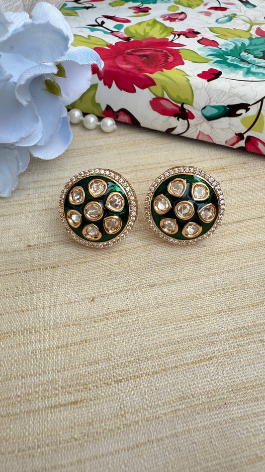 Aurora Moissanite Enamel Studs