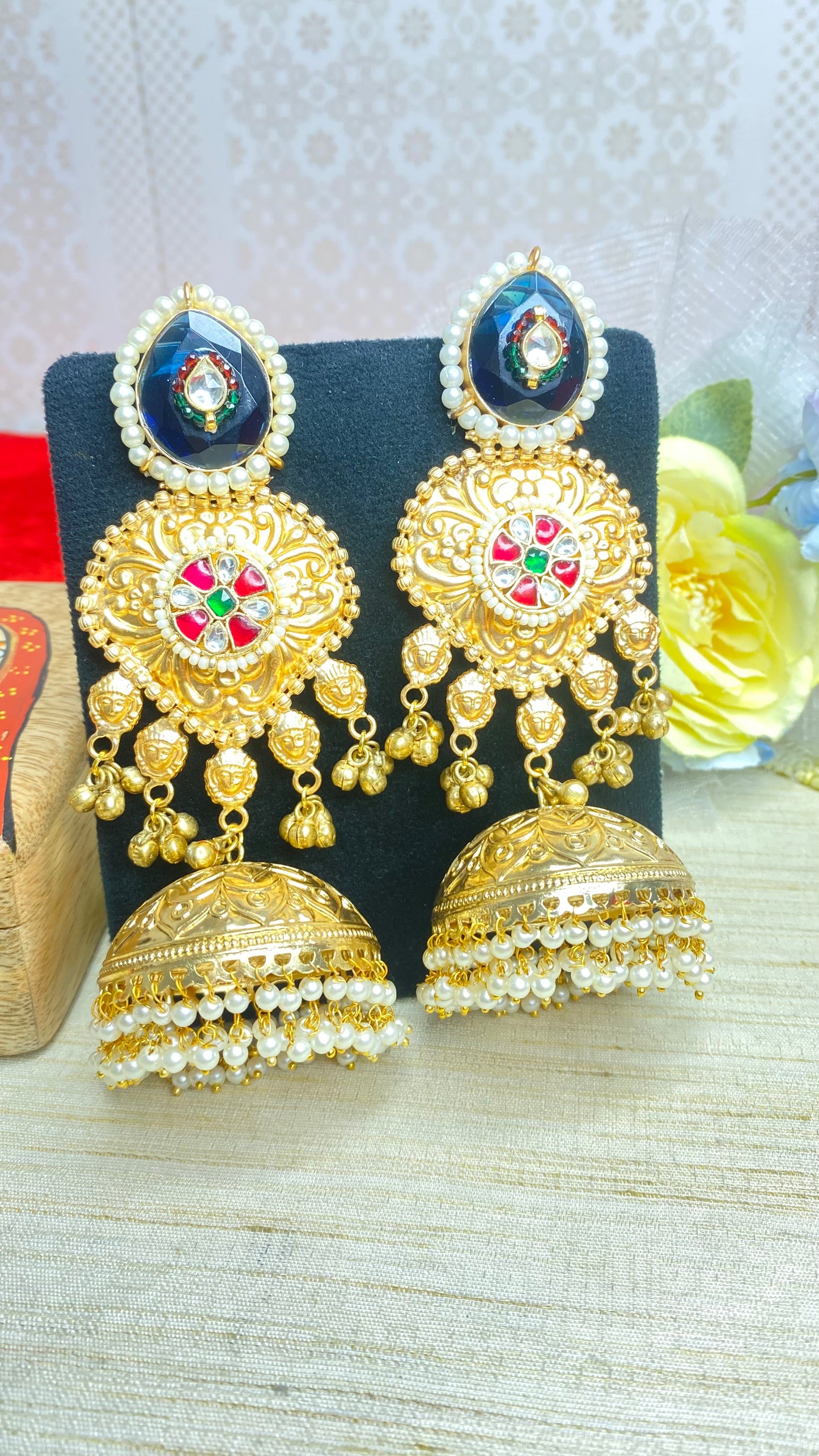 Jodha kundan earrings