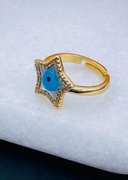 Star evil eye ring