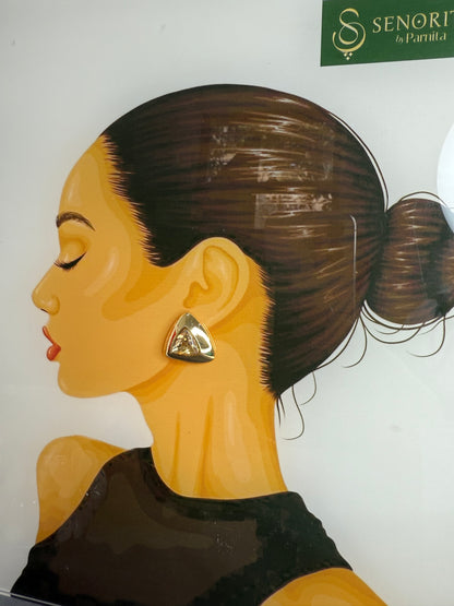 Aurora Gold Triangle Crystal Statement Stud Earrings