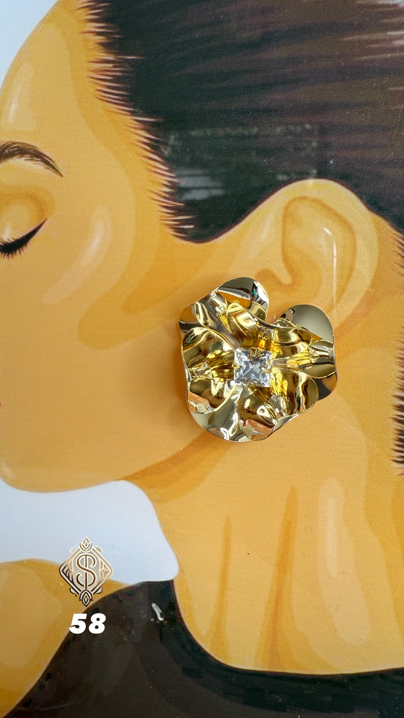 Golden Pearl Bloom Statement Earrings – Anti Tarnish Luxury Floral Studs