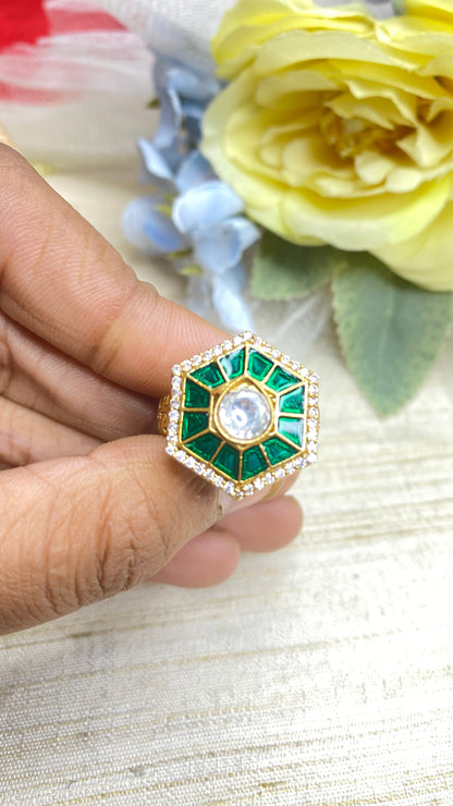 Opulent Kundan ring