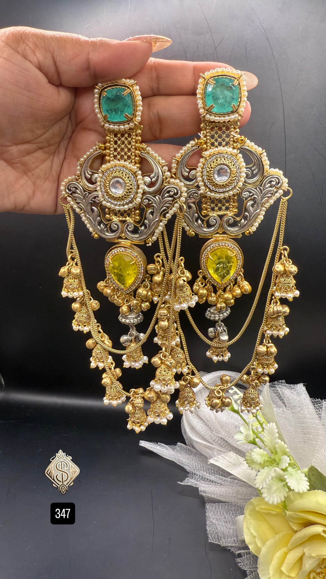 Noor Dual Tone Earrings