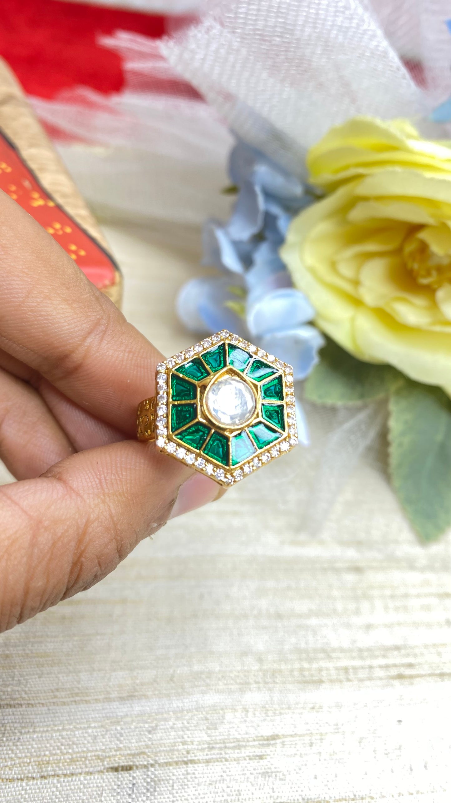 Opulent Kundan ring