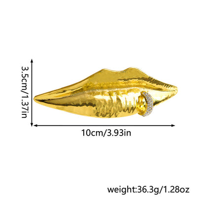 Flirty lips kundan connector ring