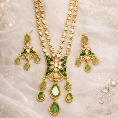 Emerald Polki Bridal Necklace Set