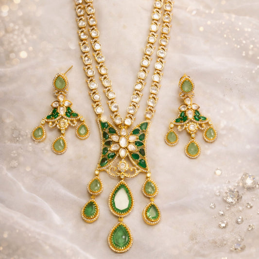 Emerald Polki Bridal Necklace Set