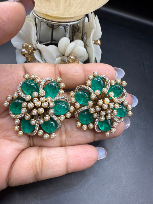 Nita’s Statement Emerald studs❤️