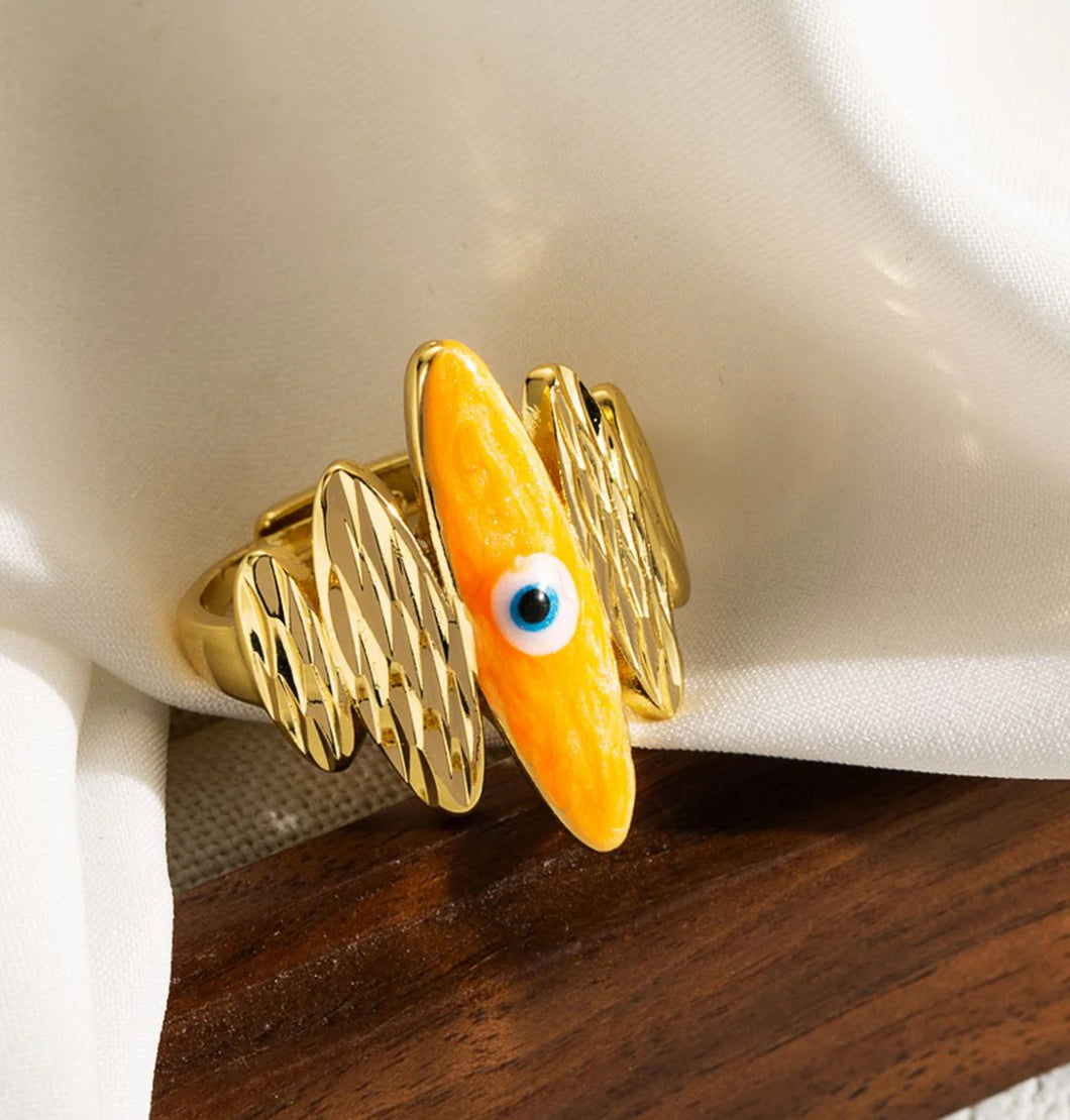 Designer evil eye ring