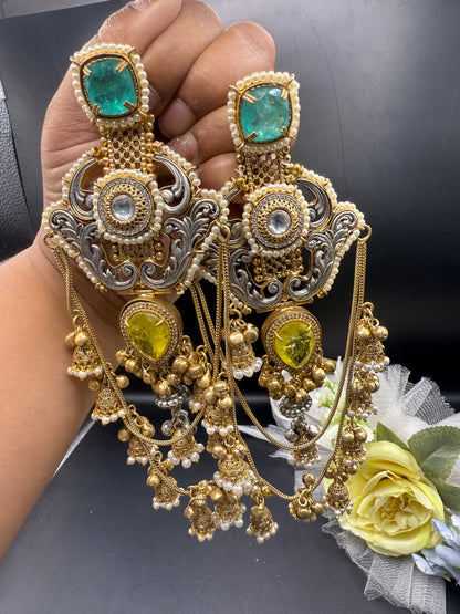 Noor Dual Tone Earrings