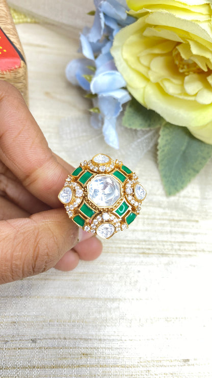 Kundan mirage ring