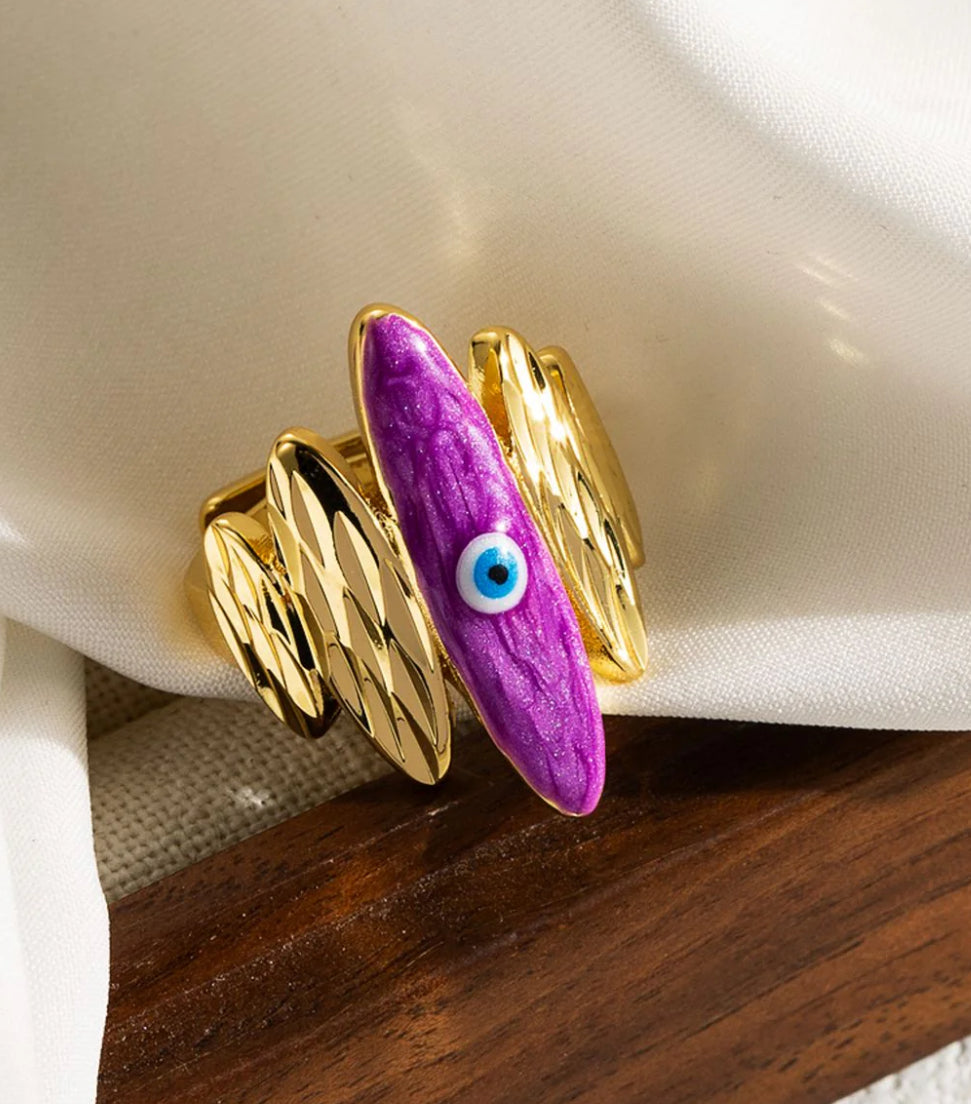 Designer evil eye ring