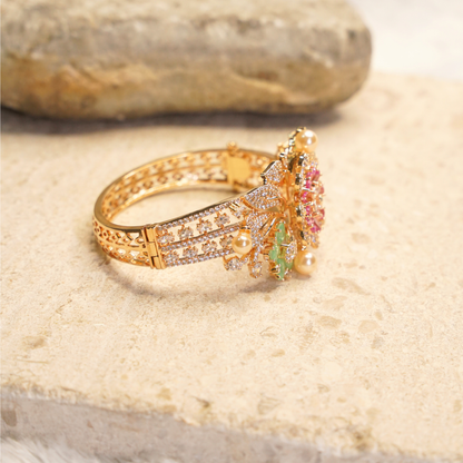 Royal Bloom  diamond Floral Statement bracelet