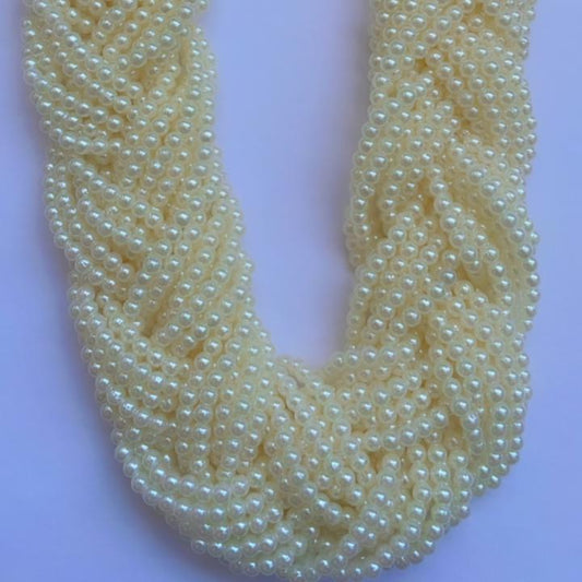 Classic Multi-Strand Pearl Necklace with Matching Pearl Stud Earrings.