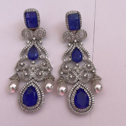 BLUE TOPAZ LONG EARRINGS