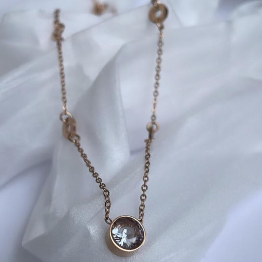 Rose Gold Solitaire Necklace