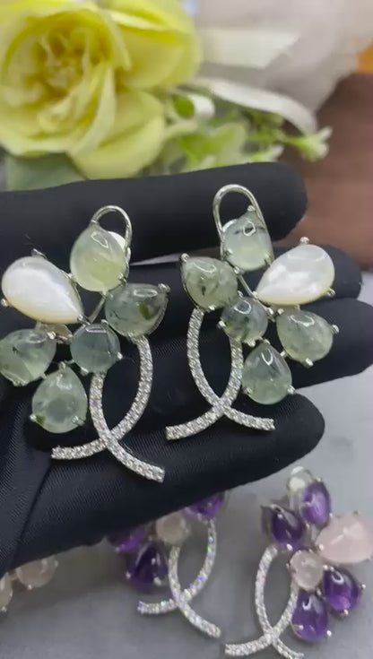 Diana’s leaf stone earrings ❤️