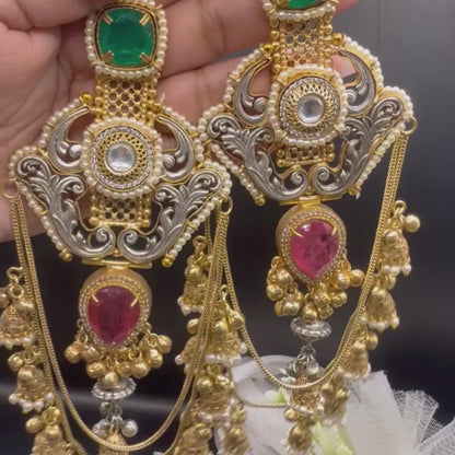 Noor Dual Tone Earrings