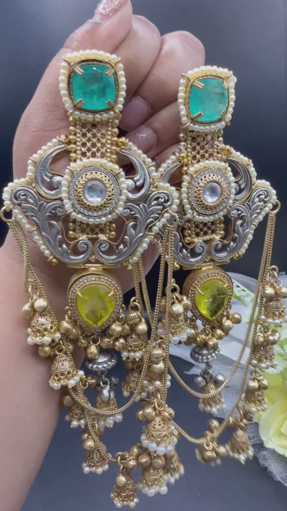 Noor Dual Tone Earrings