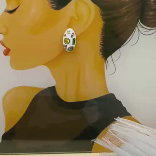 Nazia Multi stone stud earrings