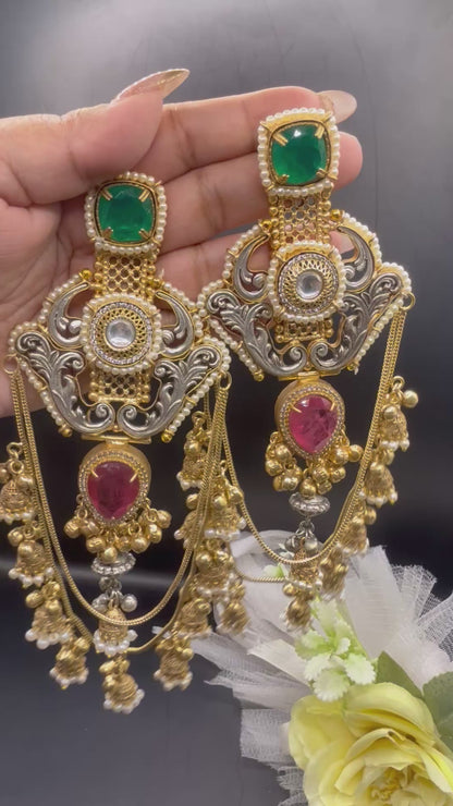 Noor Dual Tone Earrings