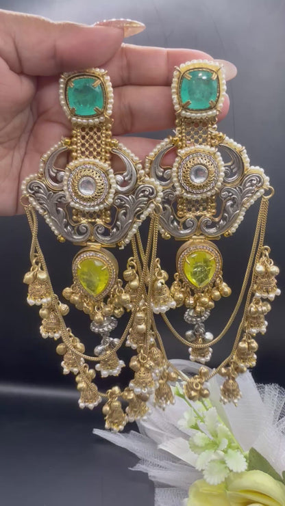 Noor Dual Tone Earrings