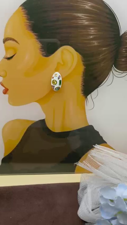 Nazia Multi stone stud earrings